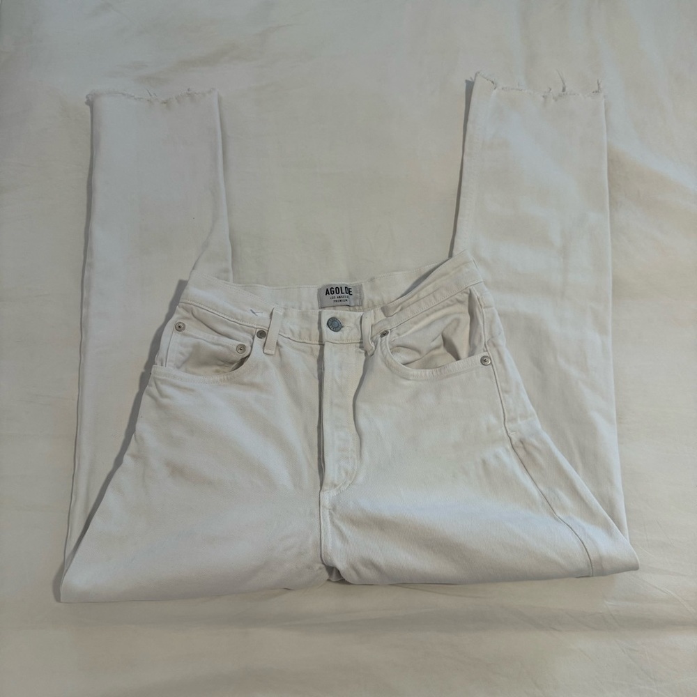 AGOLDE white jeans denim Riley straight leg 26 - Picture 2 of 11